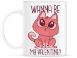 printfashion Cica - Wanna be my Valentine - Bögre - Fehér (4304963)
