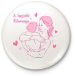 printfashion A legjobb édesanya - Kitűző, hűtőmágnes - Fehér (4830893)