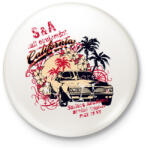 printfashion Kókuszfák autó - Kitűző, hűtőmágnes - Fehér (4632329)