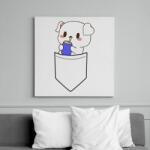 printfashion Kutyus zsebben páros minta - Vászonkép - Fehér (14134119)