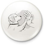 printfashion Kutya gazdi - Kitűző, hűtőmágnes - Fehér (12003992)