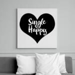 printfashion Boldog szingli - Vászonkép - Fehér (6622864)