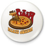 printfashion Csak a pizza miatt jöttem - Kitűző, hűtőmágnes - Fehér (9405668)