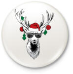 printfashion Menő szarvas - Kitűző, hűtőmágnes - Fehér (3082939)