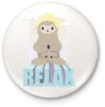 printfashion Relax Alpaca - Kitűző, hűtőmágnes - Fehér (5331191)