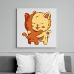 printfashion Macska ölelés - Vászonkép - Fehér (12663133)