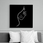 printfashion Női arc 02 - Vászonkép - Fekete (11696185)