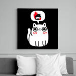 printfashion Evil cat - Vászonkép - Fekete (16053446)