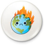 printfashion Lángoló Föld - Kitűző, hűtőmágnes - Fehér (6388349)