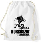 printfashion Horgász szenvedély - Sportzsák, Tornazsák - Fehér (931714)