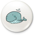 printfashion Cuki bálna - Kitűző, hűtőmágnes - Fehér (3937831)