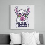 printfashion Láma - no problama - Vászonkép - Fehér (6634647)