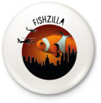 printfashion Fishzilla - Kitűző, hűtőmágnes - Fehér (7182221)
