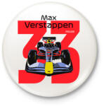 printfashion Verstappen 33 autóversenyző - fekete felirat - Kitűző, hűtőmágnes - Fehér (16043130)