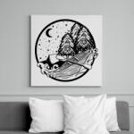 printfashion Kajakozás az erdőben - Vászonkép - Fehér (15919041)