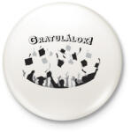 printfashion Gratulálok! - Diplomás minta - Kitűző, hűtőmágnes - Fehér (6339227)