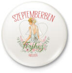 printfashion Szeptemberben férjhez megyek - Kitűző, hűtőmágnes - Fehér (7338118)