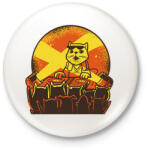 printfashion DJ macska - Kitűző, hűtőmágnes - Fehér (8045595)