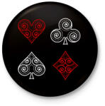 printfashion Póker szimbólumok - Kitűző, hűtőmágnes - Fekete (3104185)