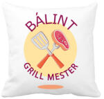 printfashion Grill mester - Névvel - Párnahuzat, Díszpárnahuzat - Fehér (6291671)