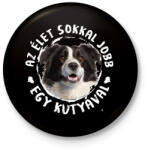 printfashion Border Collie - Kitűző, hűtőmágnes - Fekete (5440488)