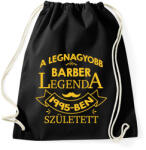 printfashion Barber legenda - Évszámmal - Sportzsák, Tornazsák - Fekete (9121284)