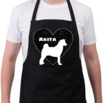 printfashion Akita - Kötény - Fekete (4933537)