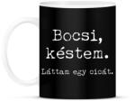 printfashion Bocsi, késtem. Láttam egy cicát. - Bögre - Fekete (4801080)