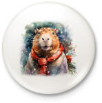 printfashion Karácsonyi capybara - Kitűző, hűtőmágnes - Fehér (14730977)
