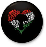 printfashion Gomba szív magyar színekben - Kitűző, hűtőmágnes - Fekete (11673963)