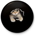 printfashion macsek macska - Kitűző, hűtőmágnes - Fekete (4885973)