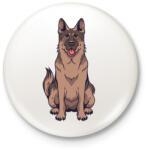 printfashion Németjuhász - Kitűző, hűtőmágnes - Fehér (5225379)