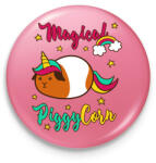 printfashion PiggyCorn - Kitűző, hűtőmágnes - Rózsaszín (14486142)