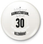 printfashion kamasz-30-black-white - Kitűző, hűtőmágnes - Fehér (3076746)