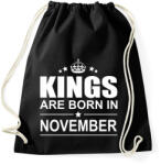 printfashion Kings are born in November - Sportzsák, Tornazsák - Fekete (391189)