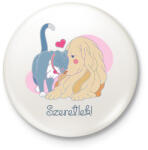 printfashion Szeretlek - cica és kutya - Kitűző, hűtőmágnes - Fehér (6059516)