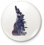 printfashion Fox from the city - Kitűző, hűtőmágnes - Fehér (3074711)