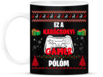 printfashion Ez a karácsonyi gamer pólóm - Bögre - Fekete (10963034)