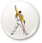 printfashion Freddie Mercury - Kitűző, hűtőmágnes - Fehér (16833820)