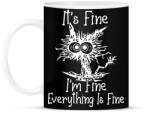 printfashion It's Fine, I'm Fine, Everything Is Fine - Bögre - Fekete (16791495)