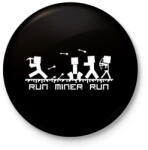 printfashion Minecraft bányász (fehér) - Kitűző, hűtőmágnes - Fekete (3097775)
