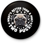 printfashion Két kutya jobb mint egy - Kitűző, hűtőmágnes - Fekete (3094973)