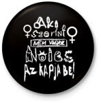 printfashion nőiesség. w - Kitűző, hűtőmágnes - Fekete (16199800)