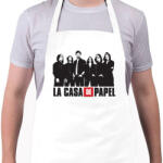 printfashion La casa de papel - nagy pénzrablás art - Kötény - Fehér (4916315)