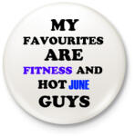 printfashion A kedvenceim a fitnessz és a jó júniusi születésű pasik - Kitűző, hűtőmágnes - Fehér (3079828)