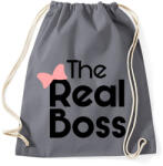 printfashion Az igazi főnök! - Sportzsák, Tornazsák - Grafitszürke (429588)