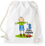 printfashion 3 éves vagyok" kisfiúnak - Sportzsák, Tornazsák - Fehér (13450742)
