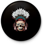 printfashion indian skull - Kitűző, hűtőmágnes - Fekete (3097366)