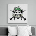 printfashion Koponya - Military style - Vászonkép - Fehér (6635823)