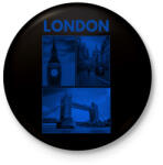 printfashion LONDON BLUE - Kitűző, hűtőmágnes - Fekete (13824372)